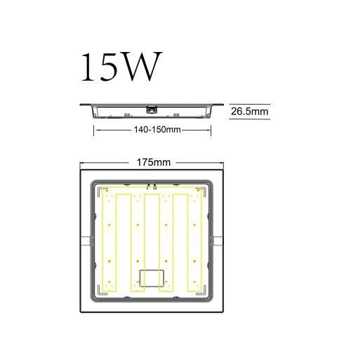 Светильник светодиодный LED 18-15-6K 15Вт 6500К даунлайт квадратный встраив. IP40 Эра Б0057428 2