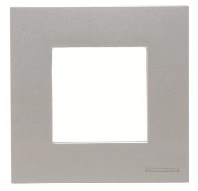 Рамка 1-постовая 2-мод. базовая Zenit серебр. ABB 2CLA227110N1301