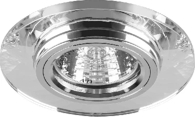 Светильник встраиваемый с белой LED подсветкой Feron 8050-2 потолочный MR16 G5.3 серебристый 28489
