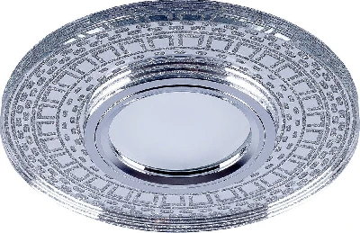 Светильник встраиваемый с LED подсветкой Feron CD981 потолочный MR16 G5.3, прозрачный, серебро 32437