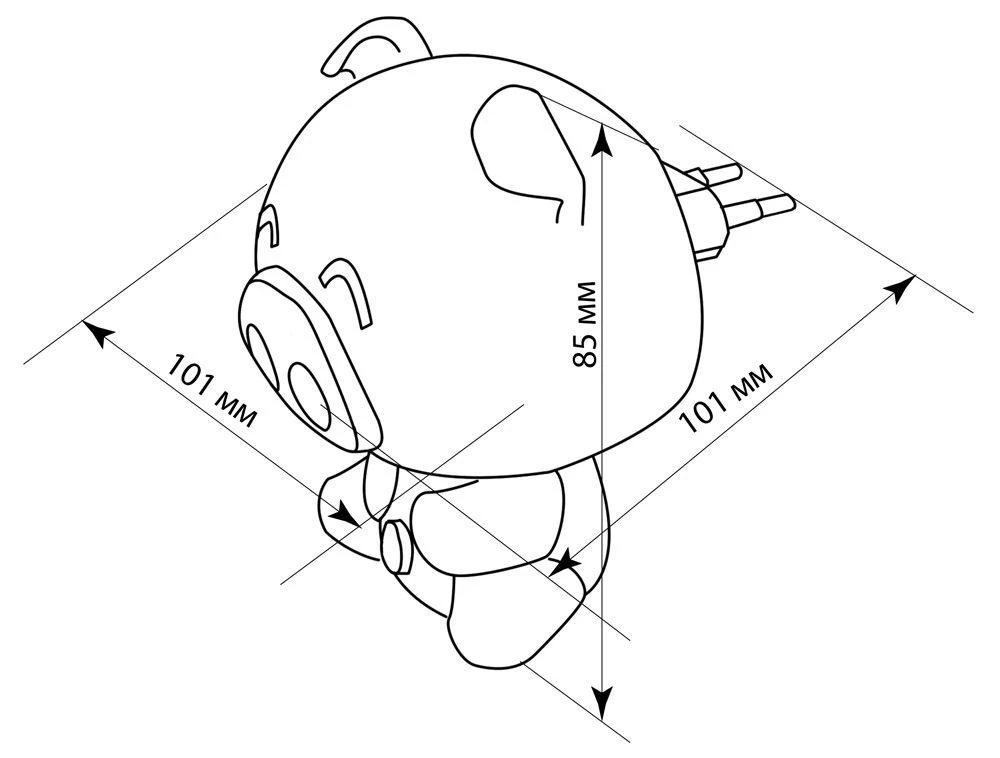 Светильник ночник Feron FN1007 0,8W 230V, белый 23261 3