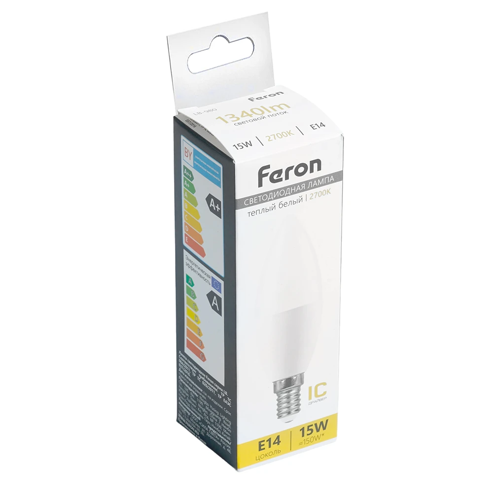Лампа светодиодная Feron LB-980 Свеча E14 15W 175-265V 2700K 52072 4