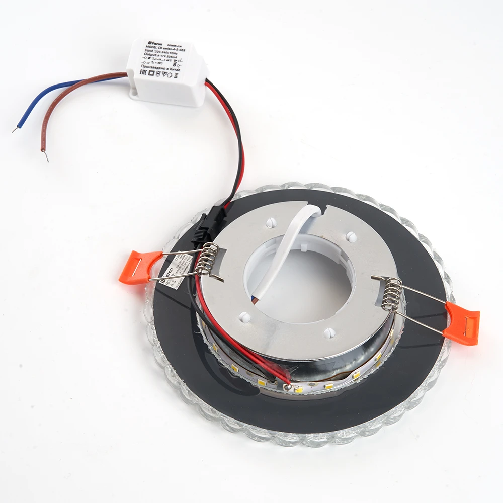 Светильник встраиваемый с белой LED подсветкой Feron CD4021 потолочный GX53 без лампы прозрачный 29474 9