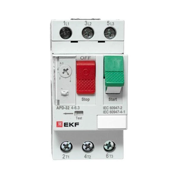 Выключатель автоматический для защиты двигателя АПД-32 4-6.3А EKF apd-me-6.3 5