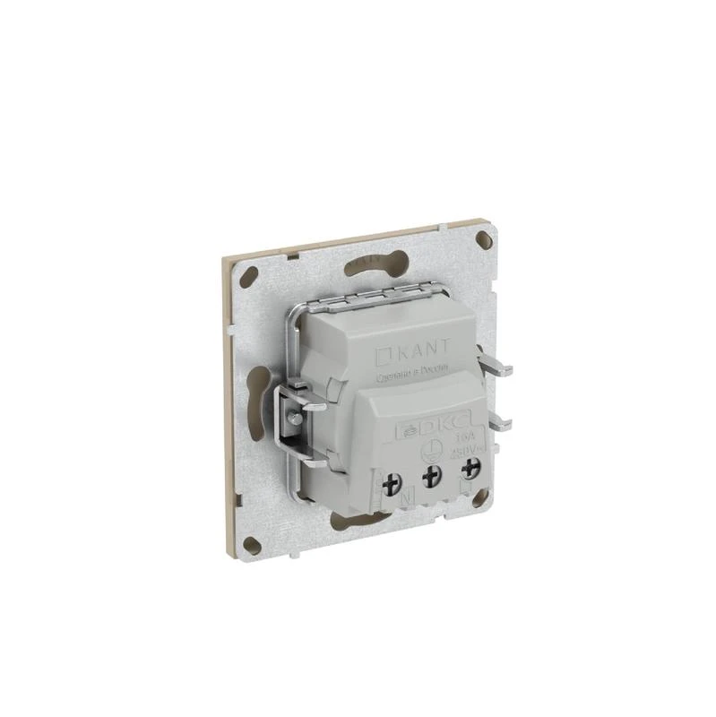 Розетка силовая KANT 2P+E защ. шторки ванильн. марципан DKC 7015003 6