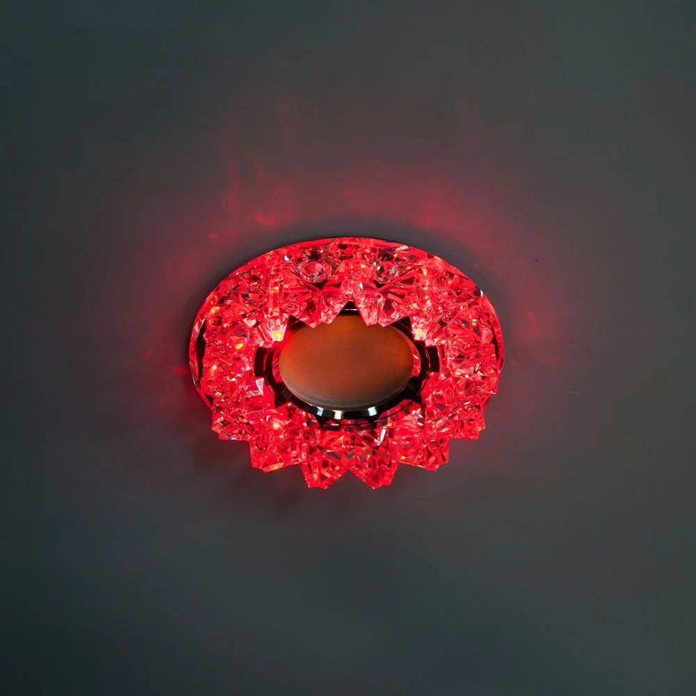 Светильник встраиваемый с разноцветной LED подсветкой Feron CD2542 MR16 прозрачный 27969 5