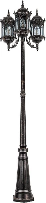 Светильник садово-парковый Feron PL120 столб шестигранный 3*60W 230V E27 2,1M черное золото 11311