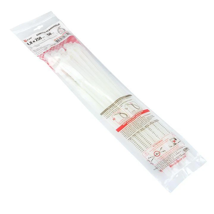 Хомут P6.6 4.8х250 FlexLock стандартный бел. (уп.100шт) PROxima EKF plc-fl-ctsw-4.8x250 1