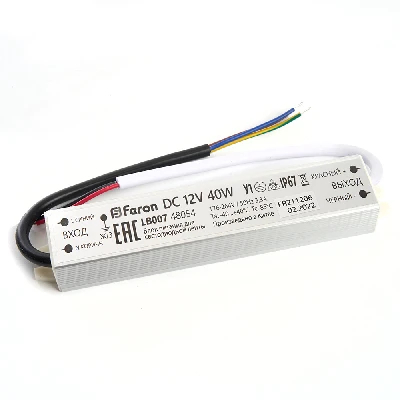 Трансформатор электронный для светодиодной ленты 40W 12V IP67 (драйвер), LB007 FERON 48054