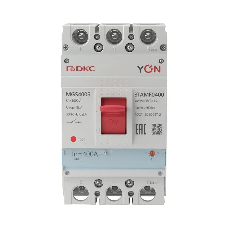 Выключатель автоматический MGS400 3P 320-400A 60kA YON MGS400S-3TAMF0400 1