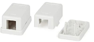 Корпус настен. розетки SBB1-1-WH для установки 1-ой вставки типа Keystone Jack бел. Hyperline 15415