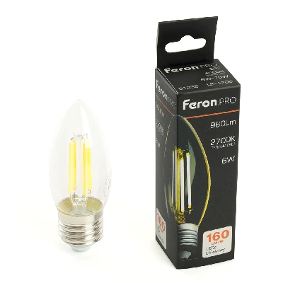 Лампа светодиодная Feron.PRO LB-1206 Свеча E27 6W 175-265V 2700K 51238