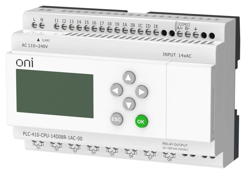 Модуль ЦПУ ПЛК 410 14 DI 8 RO 220В AC с Ethernet портом с экраном ONI PLC-410-CPU-14D08R-1AC-00 4