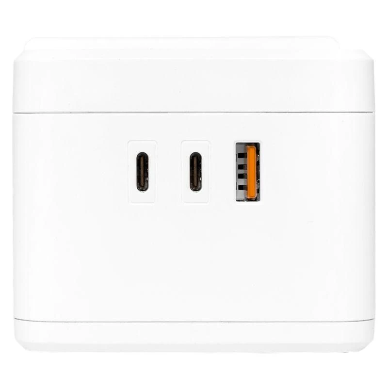 Удлинитель "Куб" 2х1.3м USB + 2Type C с быстрой зарядкой подставкой под телефон и ночником 1кв.мм EKF UBA-CUB-2-FC 3