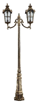 Светильник садово-парковый Feron PL5109 столб четырехгранный 2*100W 230V E27, черное золото 11534