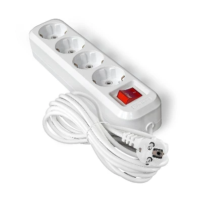 Удлинитель 4х7м с заземл. IP20 S-304А ПВС 3х1.5 с выкл. Universal 1736