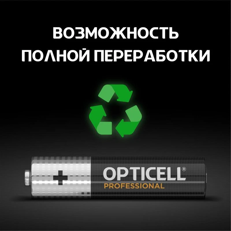 Элемент питания алкалиновый AAA/LR03 (блист. 4шт) Professional Opticell 5052002/6052002 5