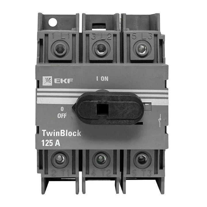 Рубильник 3п 125A c рукояткой управления для прямой установки TwinBlock EKF tb-125-3p-f 2