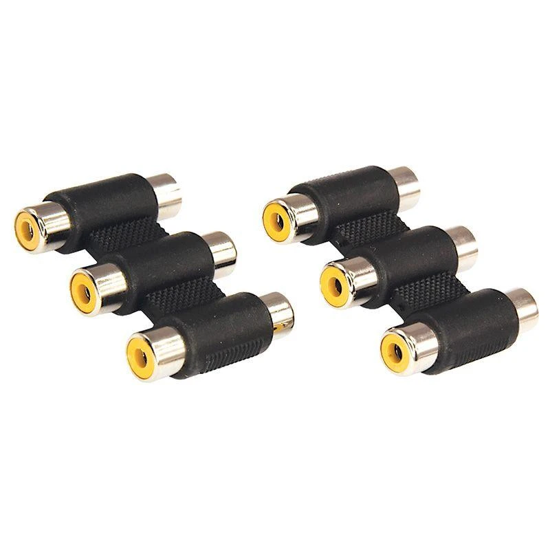 Переходник аудио 3 гнезда RCA - 3 гнезда RCA тринокль блист. Rexant 06-0166-A 3
