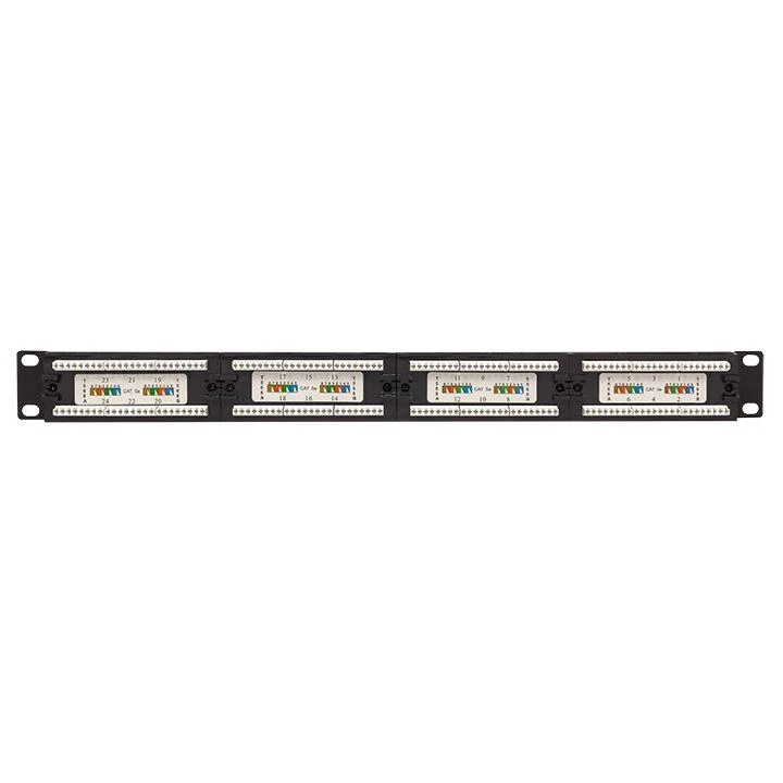 Патч-панель 19дюйм 1U кат.5E UTP неэкранир. 24 порта RJ45 Dual IDC с органайзером TERACOM PRO EKF TRP-PPNL-5EUTP-C1U24 2