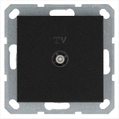 Розетка телевизионная оконечная TV Ф9.5мм механизм антрацит Jasmart G6001B