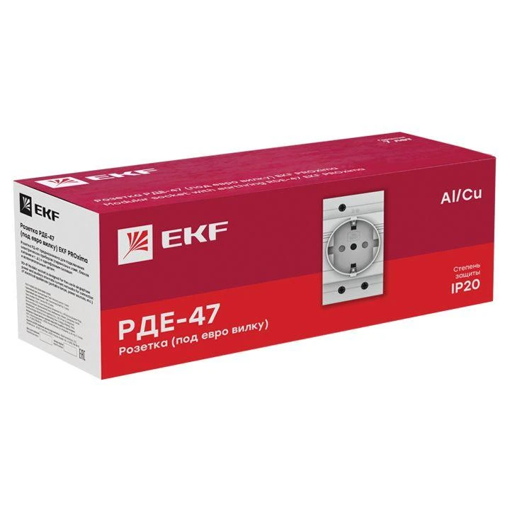 Розетка на DIN-рейку РДЕ-47 230В для евро вилки с заземл. PROxima EKF mdse-47-pro 3