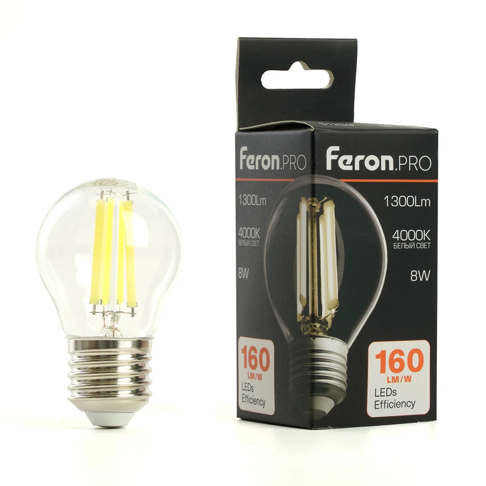 Лампа светодиодная Feron.PRO LB-1708 Шарик E27 1300LM 8W 175-265V 4000K 51254 7