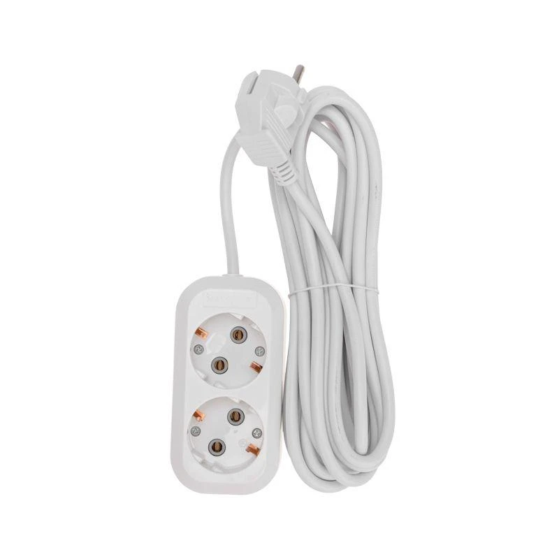 Удлинитель 2 гнезда 5м 3х0.75кв.мм с/з бел. PROCONNECT 13-4204 6