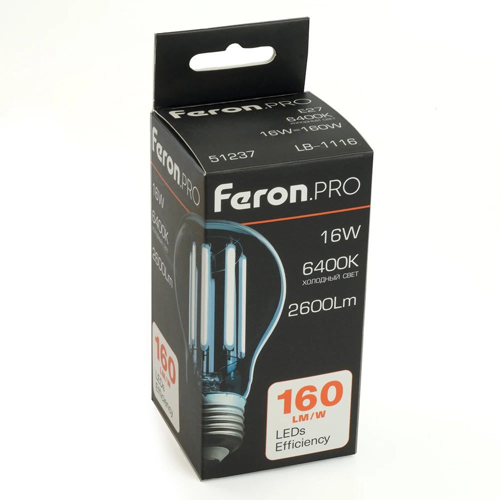 Лампа светодиодная Feron.PRO LB-1116 Шар E27 16W 175-265V 2700K 51235 7