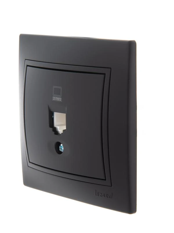 Розетка компьютерная 1-м СП Mira RJ45 черн. бархат LEZARD 701-4242-139 1