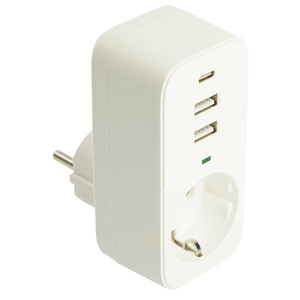 Сетевой фильтр 1-местный с/з STEKKER 250В, 16А, 2USB+1Type-C 2,4 A, серия Nova, HM81-11-1, белый 50142 4