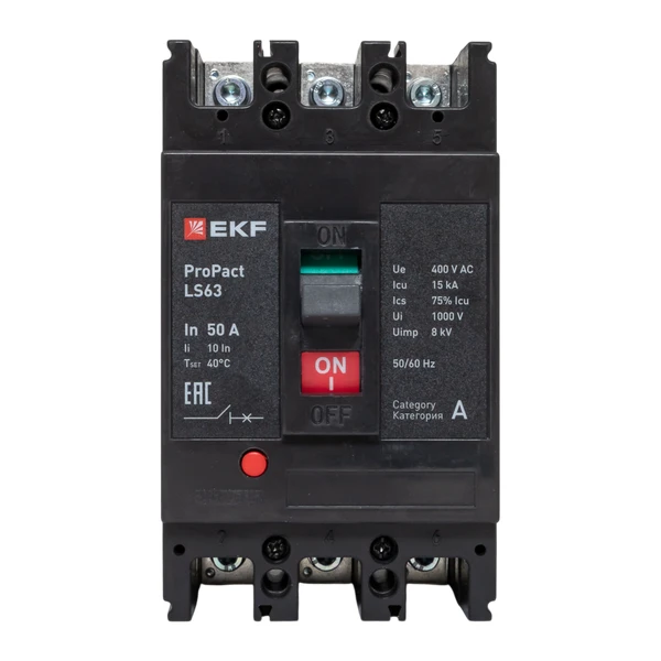 Выключатель автоматический 3п 50А 15кА LS63 ProPact EKF mccb-63-15-3-50-ls 4