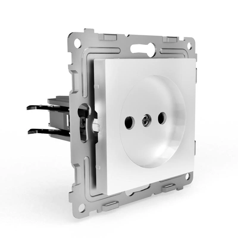 Розетка 1-м СП Pixel 16А IP20 без заземл. защ. шторки механизм бел. TOKOV ELECTRIC TKE-PX-R1SF-C01 2