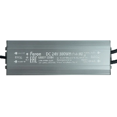 Трансформатор электронный для светодиодной ленты 300W 24V IP67 (драйвер), LB007 FERON 53084