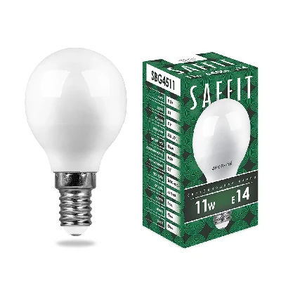 Лампа светодиодная SAFFIT SBG4511 Шарик E14 11W 230V 6400K 55140