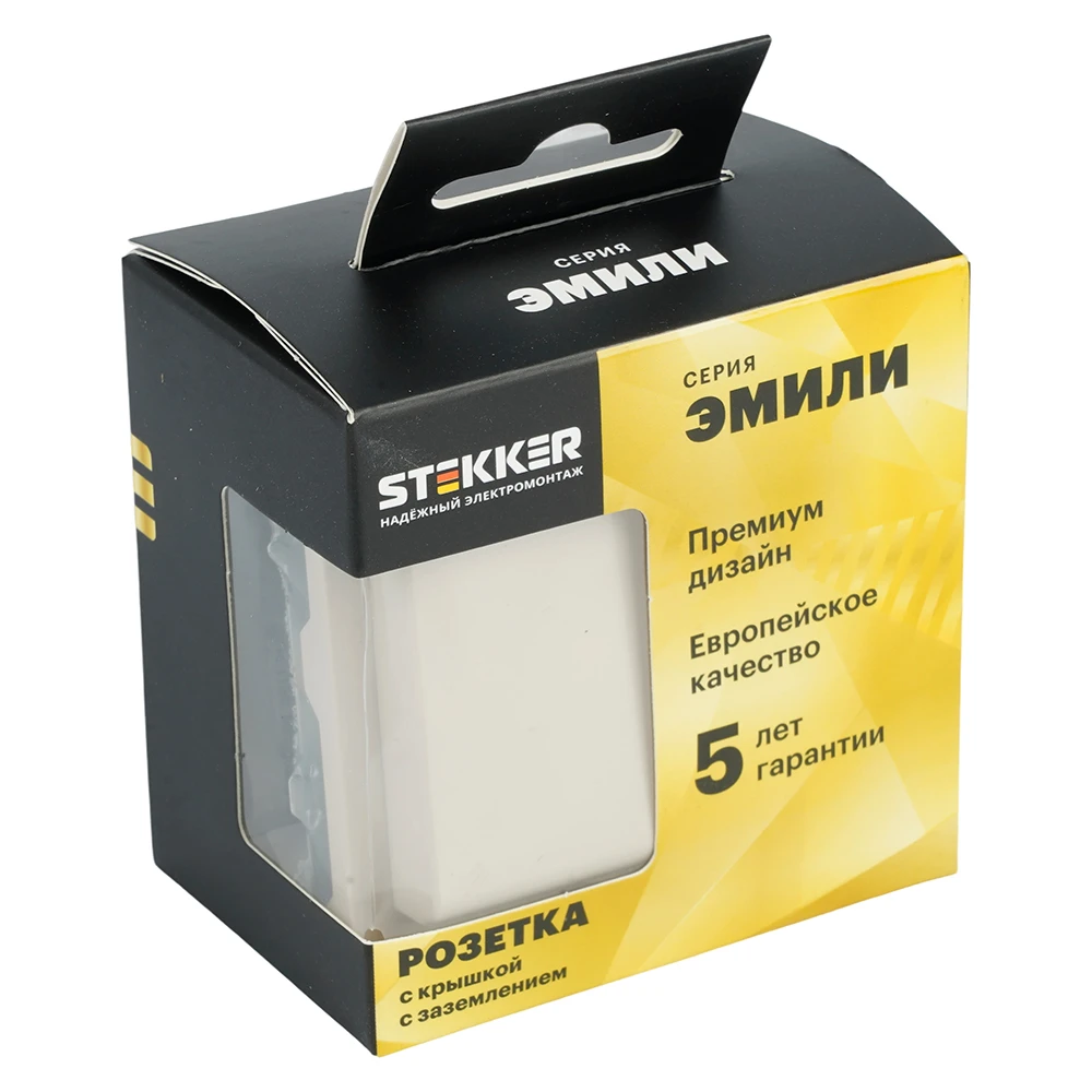 Розетка 1-местная с крышкой с защ. штор, STEKKER, с/з, 250В, 16А, серия Эмили, RST16-5112-08, кашемир, soft touch 49907 6