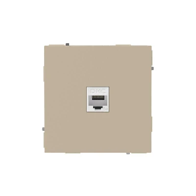 Розетка компьютерная 1-м KANT RJ45 кат.5E без шторки ванильн. марципан DKC 7015663