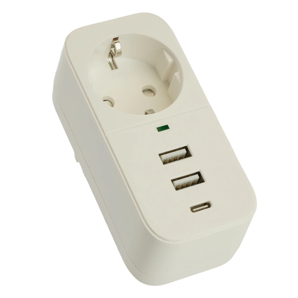 Сетевой фильтр 1-местный с/з STEKKER 250В, 16А, 2USB+1Type-C 2,4 A, серия Nova, HM81-11-1, белый 50142 6
