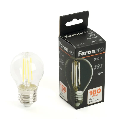 Лампа светодиодная Feron.PRO LB-1706 Шарик E27 6W 175-265V 4000K 51251