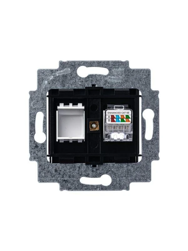 Розетка компьютерная Levit RJ45 кат.5E с заглушкой антрацит ABB 2CHH295117A6063 1
