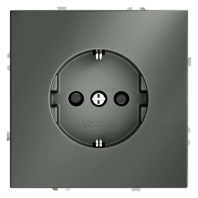Розетка 1-м СП S70 16А с заземл. защ. шторки механизм титан Voltum VLS040206