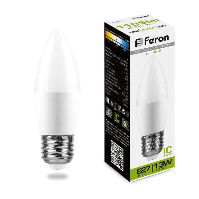 Лампа светодиодная Feron LB-970 Свеча E27 13W 175-265V 4000K 38111