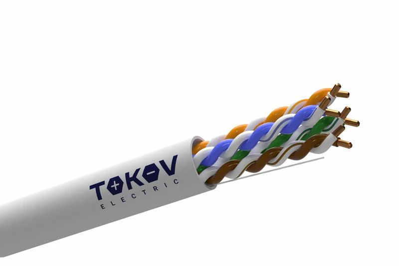 Кабель витая пара U/UTP 4х2х24AWG(0.48мм) кат.5E PVC indoor Fluke tested 305м (м) TOKOV ELECTRIC TKE-C06-U/UTP-42-5E-305 1