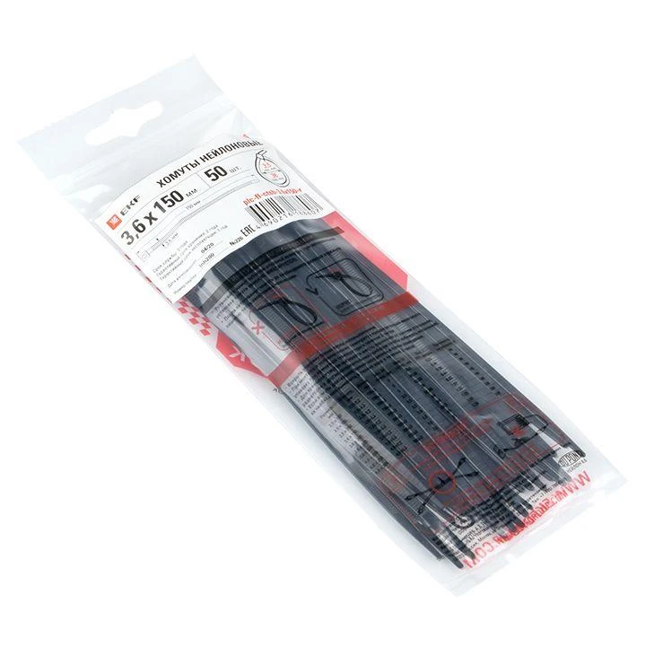 Хомут P6.6 3.6x150 FlexLock стандартный черн. (уп.50шт) PROxima EKF plc-fl-ctsb-3.6x150-r 1