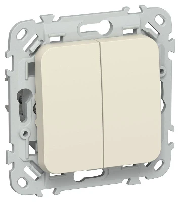 Выключатель 2-кл. СП FLITE ВС12-1-0-ФлСл 10А механизм сливочный IEK FI-V20-0-10-1-K86