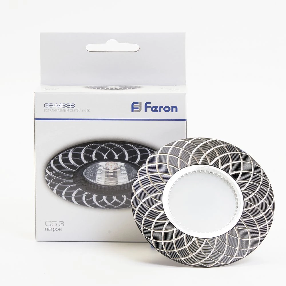 Светильник встраиваемый Feron GS-M388 потолочный MR16 G5.3 черный 28887 1