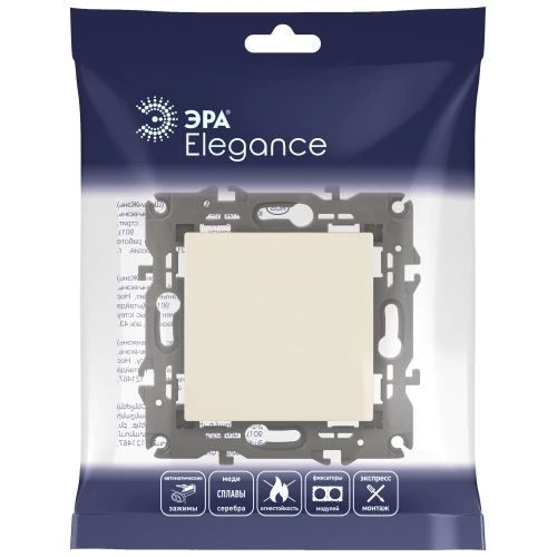 Выключатель 1-кл. СП Elegance 14-1101-02 10А IP20 250В 10AX механизм сл. кость Эра Б0034208 1