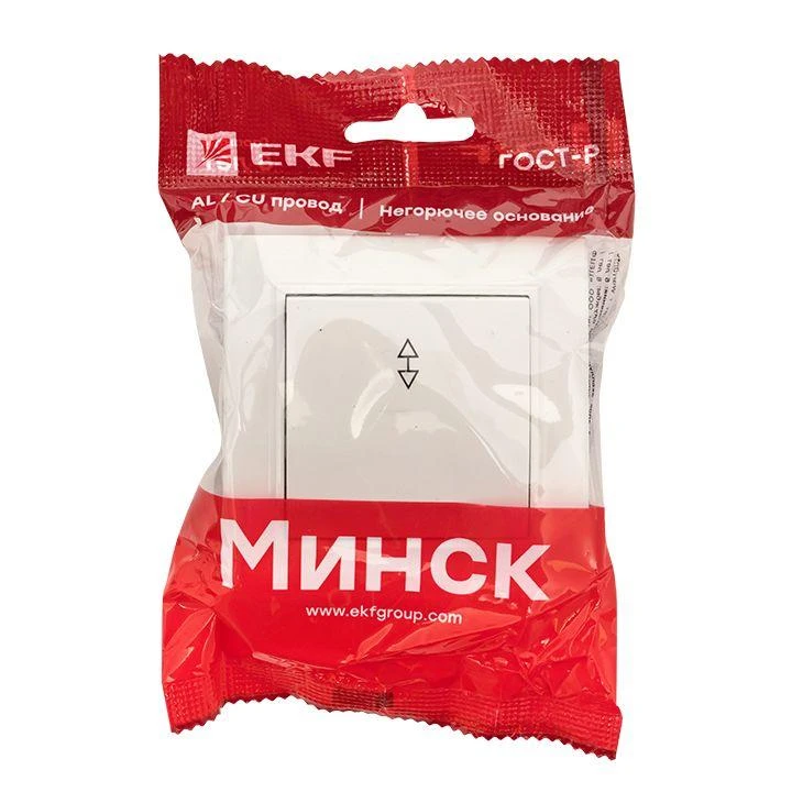 Переключатель проходной 1-кл. СП Минск 10А IP20 бел. Basic EKF ERV10-025-10 2