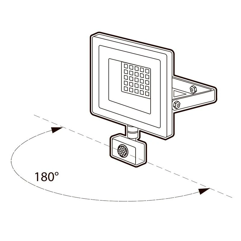 Прожектор светодиодный PFL-SC SENSOR 30Вт 6500К IP54 190-260В ДО закален. матов. стекло датчик движения инфракрасный JazzWay 5001411 7