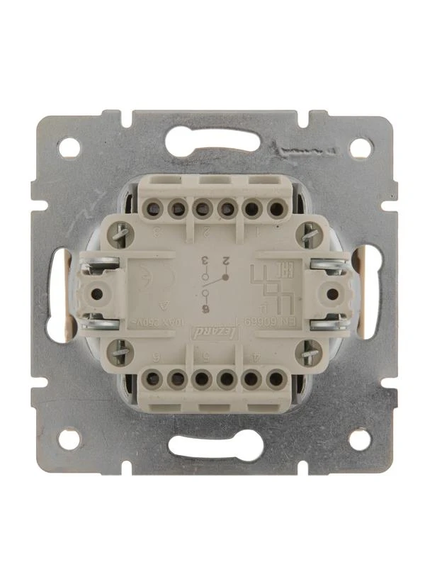 Переключатель проходной 1-кл. СП Rain IP20 механизм крем. LEZARD 703-0388-105 1